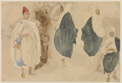 Čtyři skici arabských mužů od Eugène Delacroix