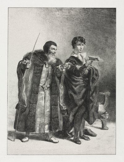 Hamlet: Polonius a Hamlet od Eugène Delacroix