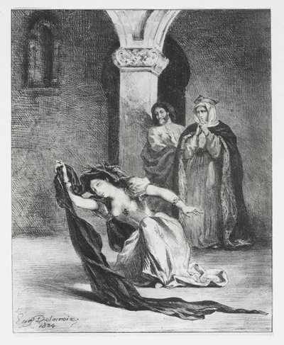 Hamlet: Zpěv Ofélie od Eugène Delacroix