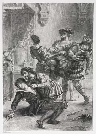 Hamlet: Smrt Hamleta od Eugène Delacroix