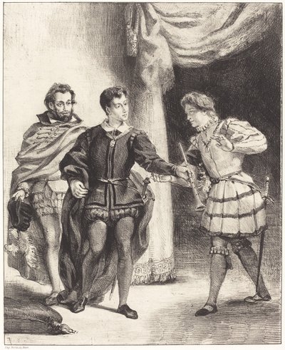 Hamlet a Guildenstern Act III, Scéna II, 18341843. od Eugène Delacroix