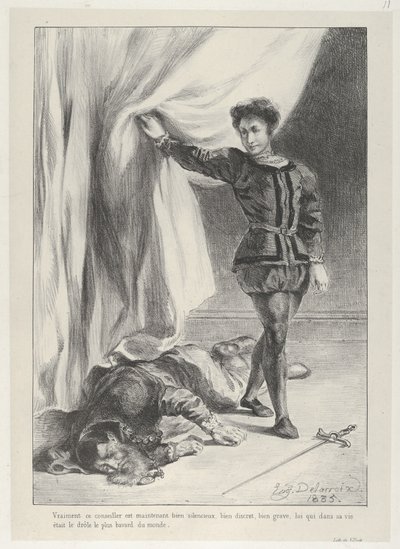 Hamlet a mrtvola Polonia, 1835., 1835. od Eugène Delacroix