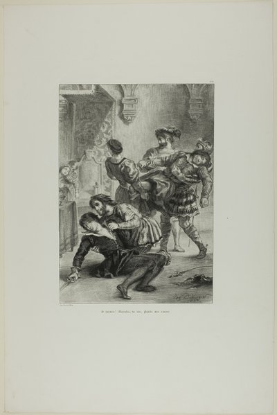 Hamletova smrt, deska 16 z Hamleta od Eugène Delacroix