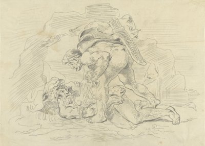 Herkules uchvátí Nerea od Eugène Delacroix