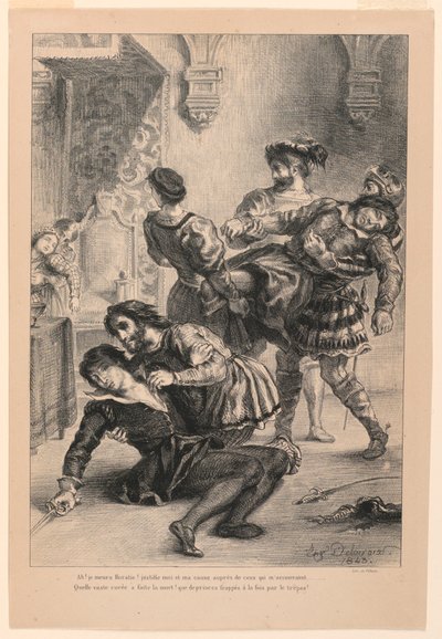 Ilustrace pro Hamlet: The Death of Hamlet (V,2) od Eugène Delacroix