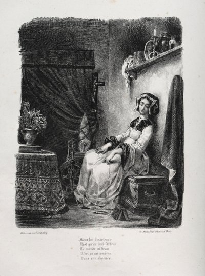 Ilustrace pro Faust: Markétka s kolem od Eugène Delacroix