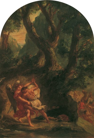 Jacob zápasí s andělem od Eugène Delacroix