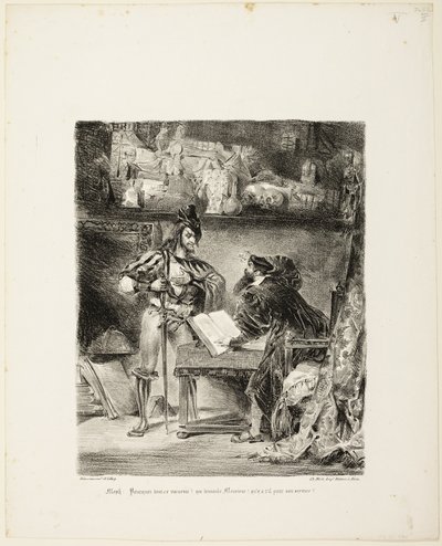 Mefistofeles zjevení Faustovi od Eugène Delacroix