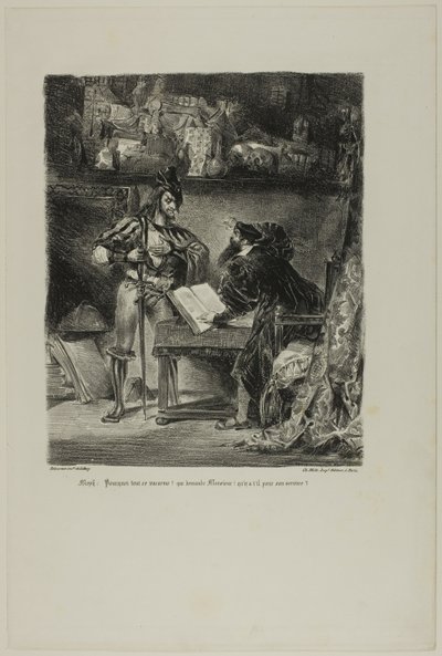 Mefistofeles zjevující se Faustovi, od Fausta od Eugène Delacroix