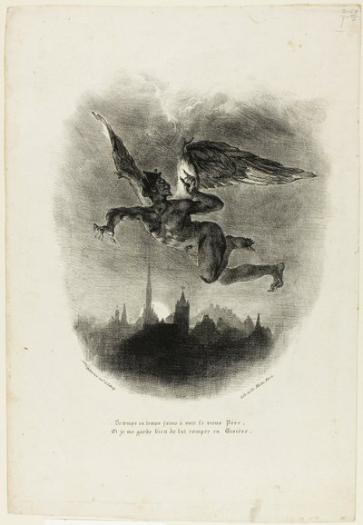 Mefistofeles létající od Eugène Delacroix