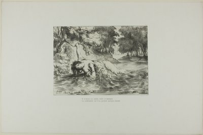 Oféliina smrt, deska 13 z Hamleta od Eugène Delacroix