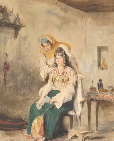 Saada, manželka Abrahama Ben-Chimola a Préciada, jedna z jejich dcer, 1832. od Eugène Delacroix