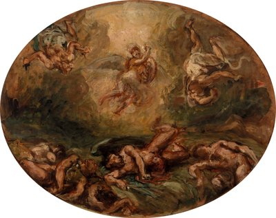 Svatý Michael porazí ďábla od Eugène Delacroix