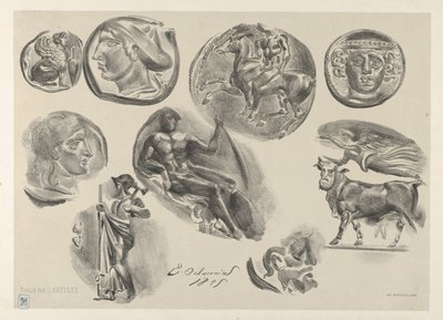 List devíti starožitných mincí, 1825., 1825. od Eugène Delacroix