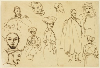 Náčrtky alžírských mužů od Eugène Delacroix