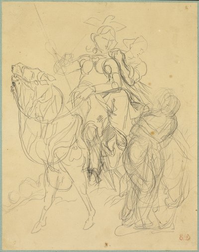 Studie k filmu Marphise a paní Pinabelová od Eugène Delacroix