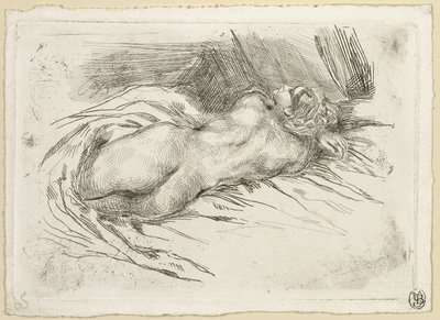 Studie ženy při pohledu zezadu od Eugène Delacroix
