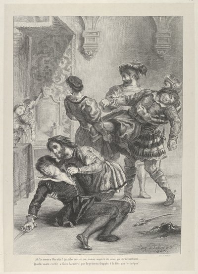 Smrt Hamleta, 1843., 1843. od Eugène Delacroix