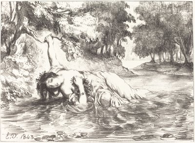 The Death of Ofhelia Act IV, Scéna VII, 1843. od Eugène Delacroix