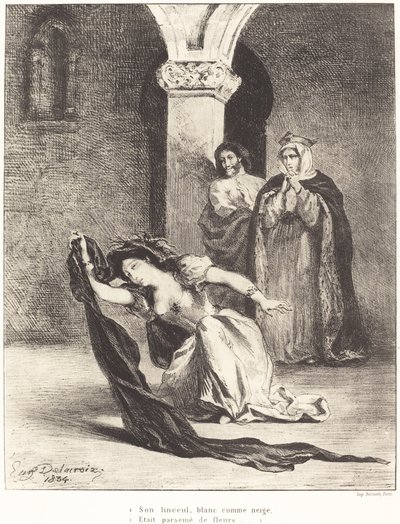 The Song of Ofhelia Act IV, Scéna V, 1834. od Eugène Delacroix