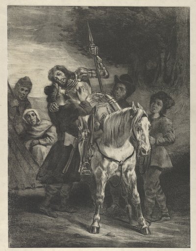 Zraněný Goetz zajatý Cikány, 1836-43., 1836-43. od Eugène Delacroix