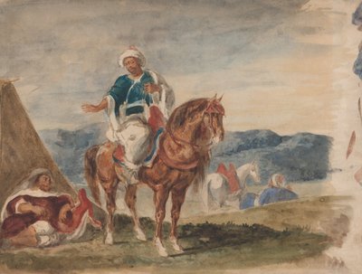 Tři arabští jezdci v táboře, 1832-37. od Eugène Delacroix