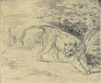 Tigre en Arrêt od Eugène Delacroix