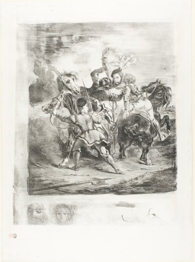 Weislingen napaden Götzovými muži od Eugène Delacroix