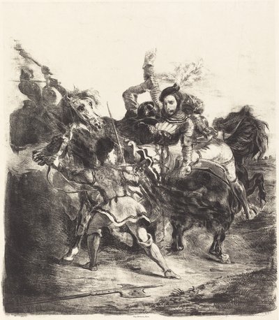 Weislingen napaden Goetzovými silami od Eugène Delacroix