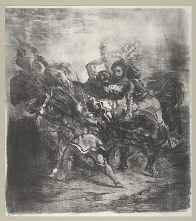 Weislingen napaden Goetzovými muži, 1836-43., 1836-43. od Eugène Delacroix