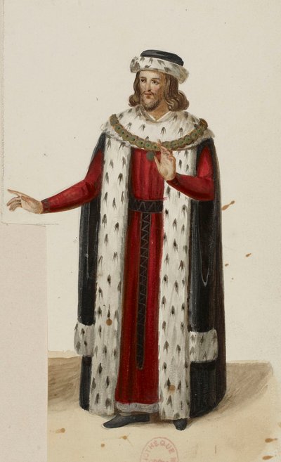 Kostým Enguerranda de Marigny (La Tour de Nesle, 1832) (oříznuto) od Eugène Du Faget