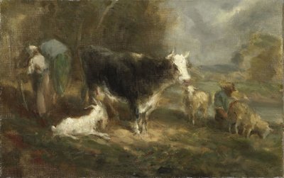 Dvůr s dobytkem od Eugène Fromentin Dupeux