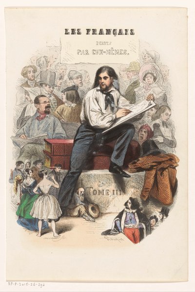 Kreslíř Titulní strana pro: Les Français peints par eux-mêmes, 1841 od Eugène Guillaumot