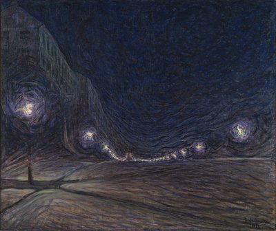 Hornsgatan v noci, 1902 od Eugène Jansson