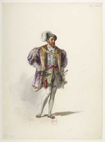 Btv1b84558104 03 - Saint-Saëns - Jindřich VIII - Modely kostýmů - Lacoste - 3. Seigneur od Eugene Lacoste