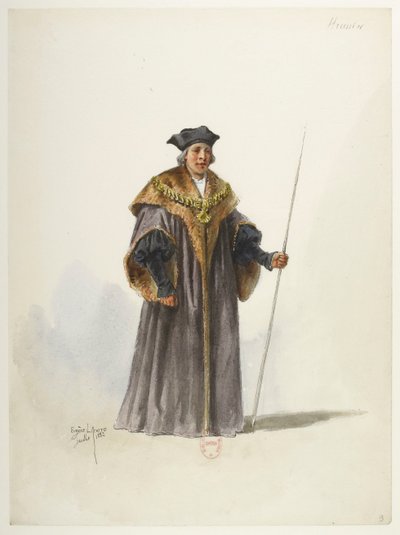 Btv1b84558104 09 - Saint-Saëns - Jindřich VIII - Maquettes de costumes - Lacoste - 9. Huissier od Eugene Lacoste
