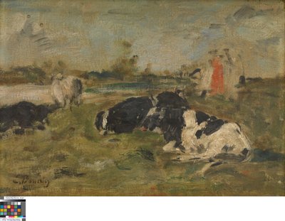 Krávy na louce od Eugene Louis Boudin
