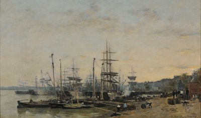 Přístav Bordeaux při pohledu z nábřeží Quai des Chartrons od Eugene Louis Boudin