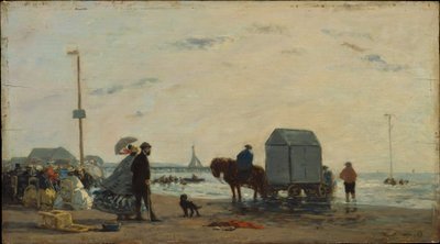 Na pláži v Trouville od Eugene Louis Boudin