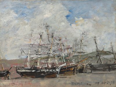 Portrieux. Přístav při odlivu od Eugene Louis Boudin