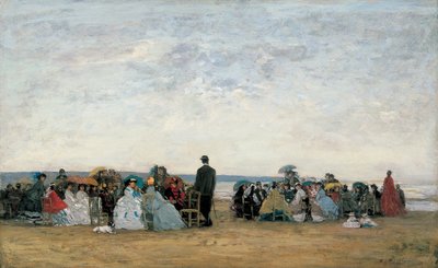 Pláž u Trouville od Eugene Louis Boudin