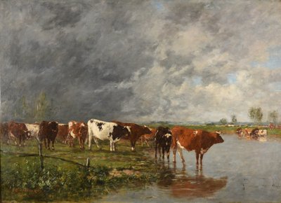 Stádo pije od Eugene Louis Boudin