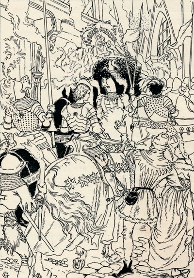 Jeanne DArc v Orleans, c1895 od Eugene Grasset