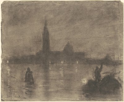 Večer, San Giorgio Maggiore, Benátky od Eugène Vail