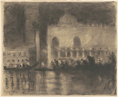 Vzpomínka na Benátky: Palazzo Ducale a Piazzetta od Eugène Vail
