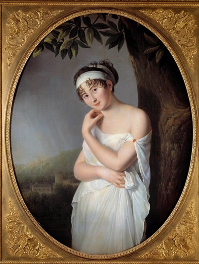 Portrét Madame Juliette Recamier (1777-1849), rozená Jeanne-Francoise Bernard Obraz Eulalie Morin (1765-1837) 1799. Rozměr 1,15x0,87m. od Eulalie Morin