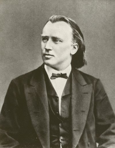 Johannes Brahms, portrét, asi 1876 (čb fotografie) od European Photographer