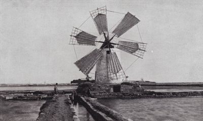 Trapani, větrný mlýn (černobílá fotografie) od European Photographer