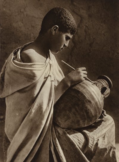 Tunis, hrnčířský učeň (čb fotografie) od European Photographer