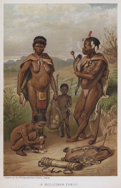 Bosjesman Family (chromolitho) od European School